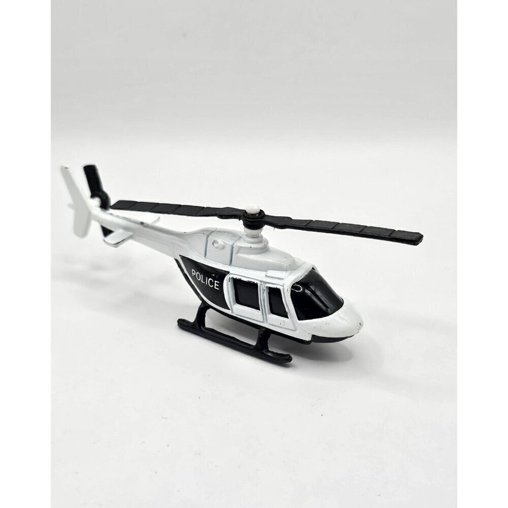 Vintage Maisto Police Helecoptor Diecast Model 1/64 83 Black White